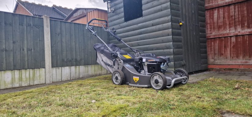 Weibang lawn mower used to mow a customers lawn in Stourbridge.